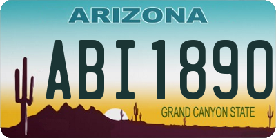 AZ license plate ABI1890