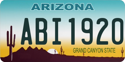 AZ license plate ABI1920