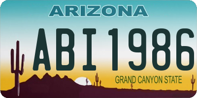 AZ license plate ABI1986