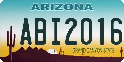 AZ license plate ABI2016