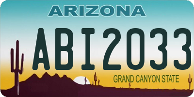AZ license plate ABI2033