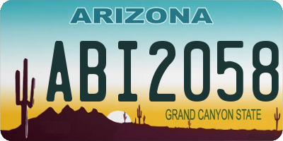 AZ license plate ABI2058