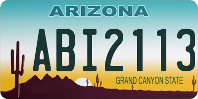 AZ license plate ABI2113