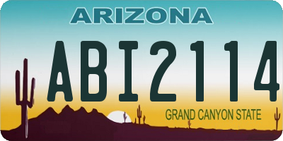 AZ license plate ABI2114