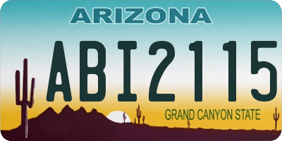 AZ license plate ABI2115