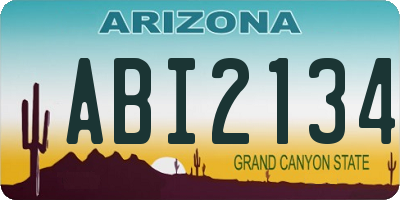 AZ license plate ABI2134