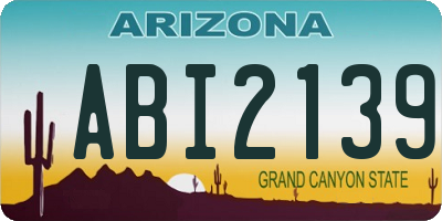 AZ license plate ABI2139