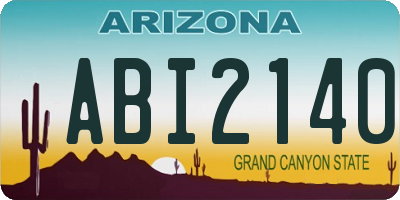 AZ license plate ABI2140