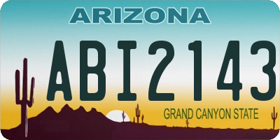 AZ license plate ABI2143