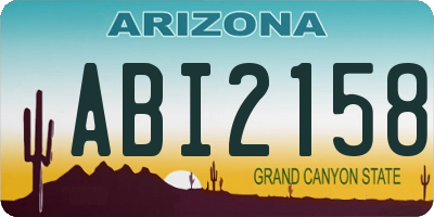 AZ license plate ABI2158