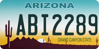 AZ license plate ABI2289
