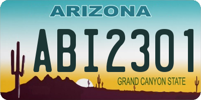 AZ license plate ABI2301