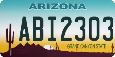 AZ license plate ABI2303