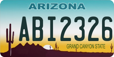 AZ license plate ABI2326