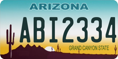 AZ license plate ABI2334