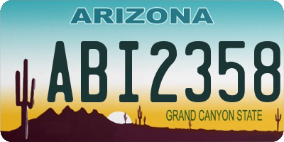 AZ license plate ABI2358