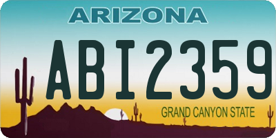 AZ license plate ABI2359