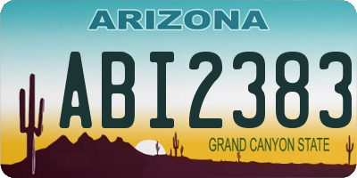 AZ license plate ABI2383