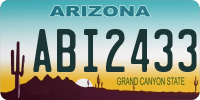 AZ license plate ABI2433