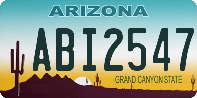 AZ license plate ABI2547