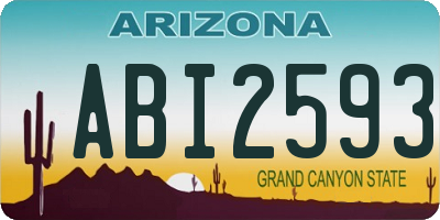 AZ license plate ABI2593