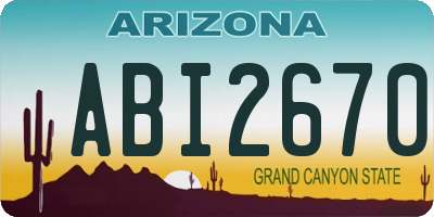 AZ license plate ABI2670