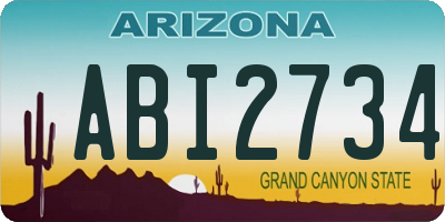 AZ license plate ABI2734