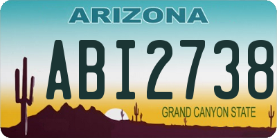 AZ license plate ABI2738
