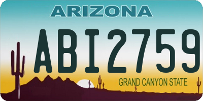 AZ license plate ABI2759
