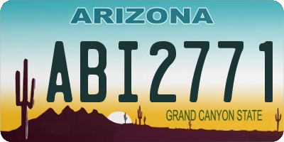 AZ license plate ABI2771