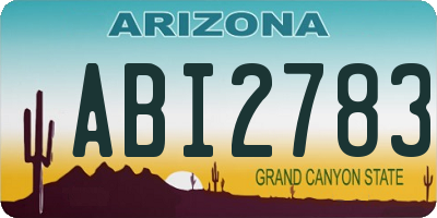 AZ license plate ABI2783