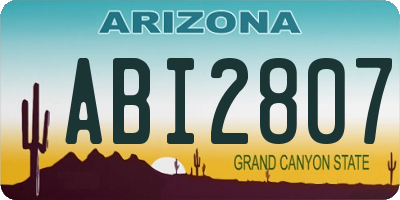 AZ license plate ABI2807