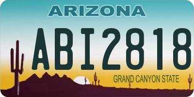 AZ license plate ABI2818