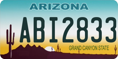 AZ license plate ABI2833