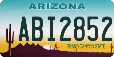 AZ license plate ABI2852
