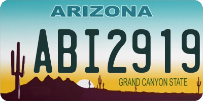 AZ license plate ABI2919