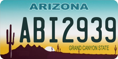 AZ license plate ABI2939