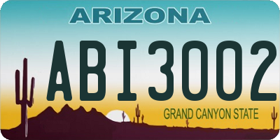 AZ license plate ABI3002