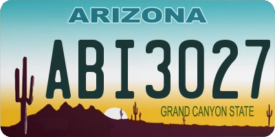 AZ license plate ABI3027