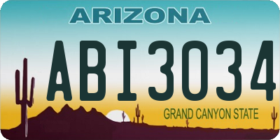 AZ license plate ABI3034