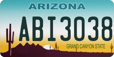 AZ license plate ABI3038
