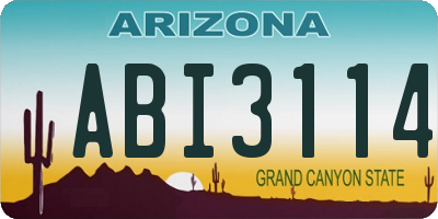 AZ license plate ABI3114