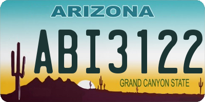 AZ license plate ABI3122