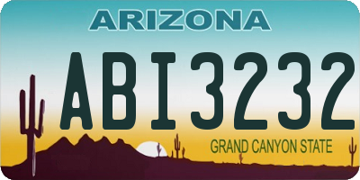 AZ license plate ABI3232