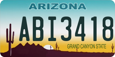AZ license plate ABI3418
