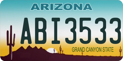 AZ license plate ABI3533
