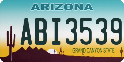 AZ license plate ABI3539