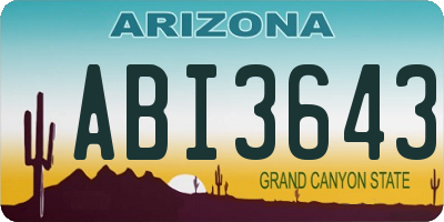 AZ license plate ABI3643