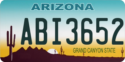 AZ license plate ABI3652