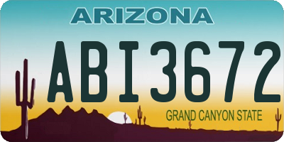 AZ license plate ABI3672